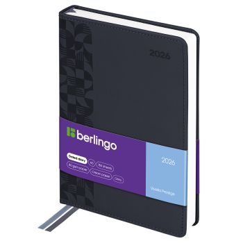 Ежедневник датированный 2026г., А5, 184л., кожзам, Berlingo 