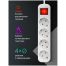 Удлинитель Defender S430, 4 розетки, с заземлением, выключатель, 3м, белый