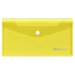 Папка-конверт на кнопке Berlingo "No Secret", С6, 200мкм, желтая