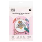 Набор для вышивания крестиком ТРИ СОВЫ "Птичка", 15*15см, пакет с европодвесом