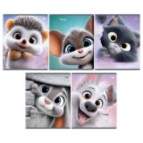 Тетрадь 12л., клетка BG "Пушистые друзья"