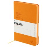 Ежедневник недатированный, А5, 136л., твердый переплет, кожзам, BG "Create. Orange", оранжевый, цветной срез