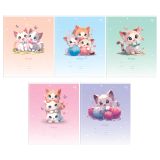 Тетрадь 12л., А5, косая линия BG "Китти лав"