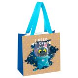 Пакет подарочный 20*20*10см MESHU "Мой космос", выб. лак, крафт