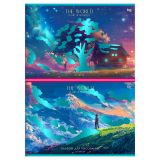 Альбом для рисования 32л., А4, на скрепке BG "Чудесный мир", блестки