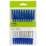 Ручка шариковая СТАММ "Оптима" 10шт., синие, 1,0мм, пакет с европодвесом