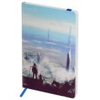 Записная книжка А6 80л. ЛАЙТ, кожзам, Greenwich Line "Новый город", с резинкой, тиснение фольгой, блок в клетку