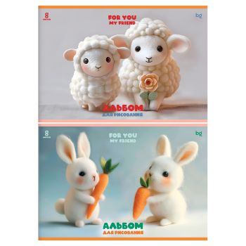 Альбом для рисования 08л., А4, на скрепке BG 