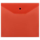 Папка-конверт на кнопке СТАММ А5+, 120мкм, пластик, прозрачная, красная