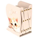 Подставка для книг MESHU "Cute Cat", металлическая, 3 отделения, раздвижная