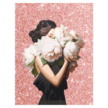 Картина по номерам на холсте с глиттером ТРИ СОВЫ 