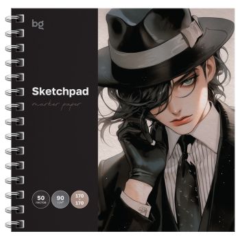 Скетчбук для рисования маркерами, 50л., 170*170 на гребне, BG 