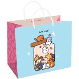 Пакет подарочный 23*18*10см MESHU "Kitty sparkles", выборочный лак, блестки, матовая ламинация