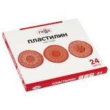 УЦЕНКА - Пластилин Гамма, 24 цвета, 480г, со стеком, картон. упаковка