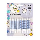 Свечи для торта с держателями MESHU "Blue pattern", ассорти, 6см, 12шт