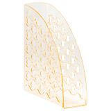 Лоток для бумаг вертикальный СТАММ "Вега", тонированный неоновый оранжевый, ширина 90мм