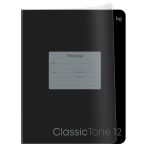 Тетрадь 12л., линия BG "Классический цвет", пластиковая обложка, черный