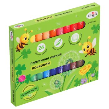 Пластилин восковой мягкий Гамма 