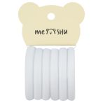 Резинки для волос MESHU "Essence thin", белые, 6шт., диаметр 4см, европодвес