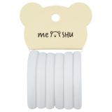 Резинки для волос MESHU "Essence thin", белые, 6шт., диаметр 4см, европодвес