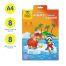 Набор А4 цв. мелов. картона, 8л., 8цв. и цв. двустор. офсет. бумаги, 8л., 8цв., Мульти-Пульти 
