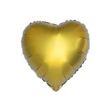 Воздушный шар, 45см, ПатиБум, "Сердце. Золото", фольгированный
