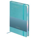 Ежедневник датированный 2026г., А5, 176л., твердый переплет, кожзам, Greenwich Line "Softone. Sky", бирюзовый, отд.фольгой, голографический срез