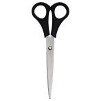 Ножницы OfficeSpace 16,2см, черные ручки, ПВХ чехол с европодвесом