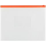 Папка-конверт на zip-молнии OfficeSpace А4, полипропилен, 150мкм, прозрачная, карман, молния красная