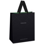 Пакет подарочный 18*23*10см MESHU "Черный агат", отд. фольгой, выб. лак, матовая ламинация