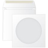Конверт бумажный 125*125 для CD, KurtStrip, с окном, декстрин