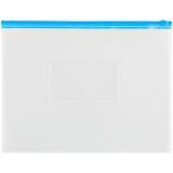 Папка-конверт на zip-молнии OfficeSpace А4, полипропилен, 150мкм, прозрачная, карман, молния синяя