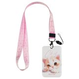 Бейдж вертикальный MESHU "Милый котик", 110*70мм, лента с карабином, 2D печать, опп пакет, европодвес