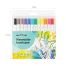 Набор акварельных маркеров/капиллярных ручек MESHU 12цв., основные цвета