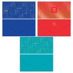 Конверт для денег MESHU "Геометрия", 85*164мм, soft-touch, фольга, 3 дизайна