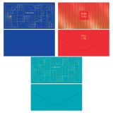 Конверт для денег MESHU "Геометрия", 85*164мм, soft-touch, фольга, 3 дизайна