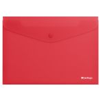 Папка-конверт на кнопке Berlingo "Soft Touch", А4, 200мкм, софт-тач, коралловая